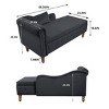 58" Luxury Velvet Chaise Lounge Chair with Hidden Storage, Pillow and Nailhead Trim for Bedroom Living Room-3irtyhousy - 4 of 4