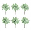 Glittered Poinsettia Flower Stem (Set of 6) - 3 of 3