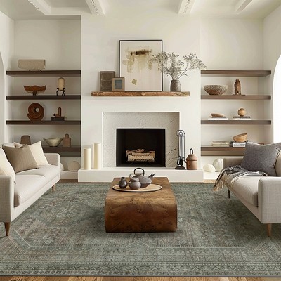 ABYNOW Area Rug Machine Washable Rug, Non Slip Indoor Vogue Area Rugs