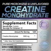 Creatine Powder 5000mg (5g) - Pure Micronized Creatine Monohydrate Supplement Unflavored, Keto Friendly - Creatine Nutritional Supports - 60 Servings - 2 of 4