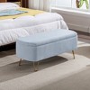 Lycvki Modern Storage Ottoman Bench with Gold Legs for End of Bed - 3 of 4