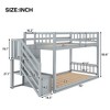 Twin over Twin Bunk Bed with Staircase and Storages for Teens, Stairway Solid Wood Low Bunk Beds with Wood Support Slats - 2 of 4