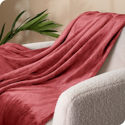 Twin Reversible Fleece Wool Blanket in Rosewood