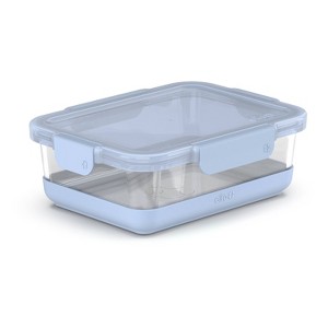 Ello Refresh 5 Cup Glass Food Storage Container Blue:  Microwave & Oven Safe, Dishwasher Safe, Freezer Safe - 1 of 4