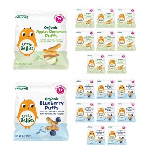 Little Bellies Organic Variety Puffs Baby Snacks - Blueberry and Apple Cinnamon - 18ct/7.56oz - 1 of 4