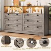 Dresser with 6 Drawers, Modern Wooden Chest of Drawers Storage with LED Lights for Bedroom, Living Room, Closet and Entryway - 4 of 4