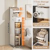Ultra-Thin Narrow Bathroom Storage Cabinet with Transparent Doors and Built-in Toilet Paper Holder Dustproof Drawer-Style Organizer - 3 of 4
