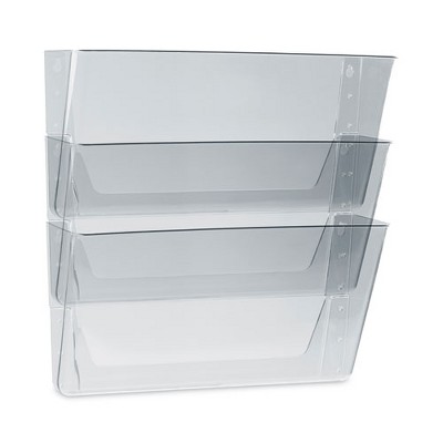 Clear Legal Size 3-Pocket Wall File Organizer
