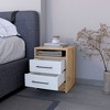 JUJABU Elegant Nightstand with Two Drawers, Concealed Shelf - 3 of 4