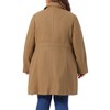 Agnes Orinda Women's Plus Size Notched Lapel Single Breasted Back Split Winter Long Pea Coats - 4 of 4