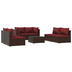 vidaXL Garden Lounge Set Brown, Cinnamon Red - 1 of 4