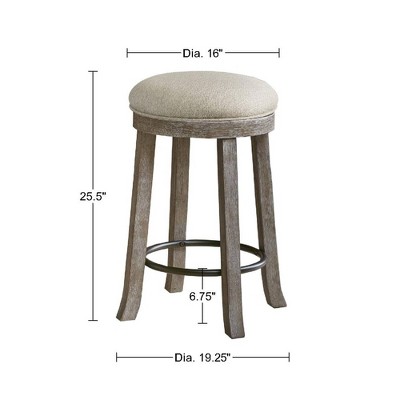 Rustic Gray Wood Swivel Counter Height Barstool with Metal Footrest