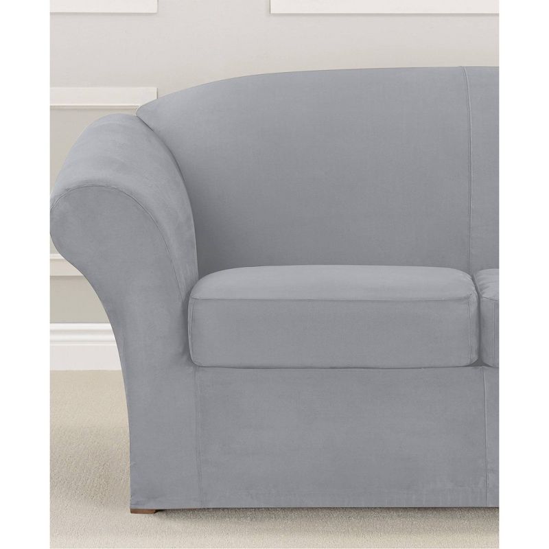 Ultimate Stretch Loveseat Suede Slipcover - Sure Fit, 4 of 6