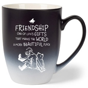 Elanze Designs Friendship Life's Gifts Two Toned Ombre Matte Black and White 12 ounce Ceramic Stoneware Coffee Cup Mug - 1 of 4