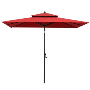 Pellebant 10 x 6.5 FT Rectangular Double Top Patio Market Umbrella with Tilt & Crank - 1 of 4