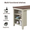 5-Piece Counter Height Dining Table Set for 4, Farmhouse Rustic Kitchen Set with Chairs and Stools -Morden Fort - 2 of 4