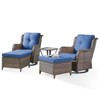 Buenhomino Outdoor Swivel Rocker Patio Chairs of 2 with Thick Cushions and Side Table, Swivel Outdoor Chairs 5PCS High Back Wicker Patio Furniture Set - 2 of 4