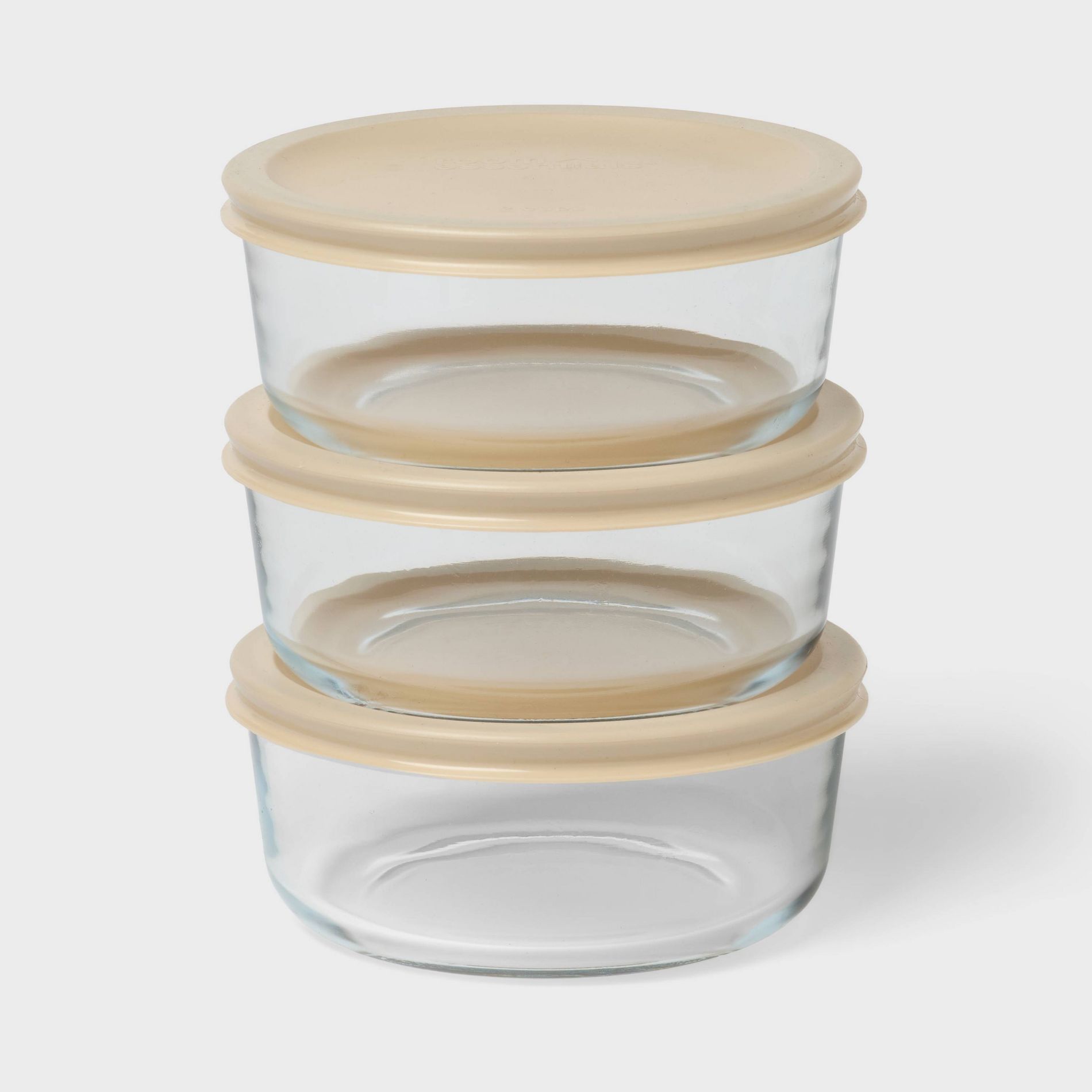 6pc (Set of 3) Round Glass Food Storage Container Set - Room Essentials™