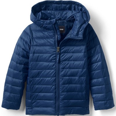 Lands' End Kids Thermoplume Packable Hooded Jacket - X-small - Deep Sea ...