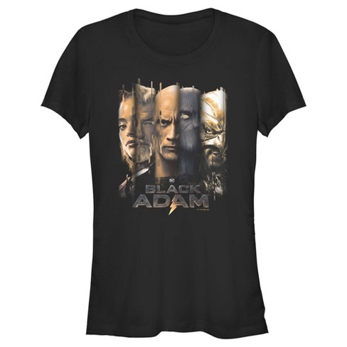 Juniors Womens Black Adam Faces Of Justice T-shirt - Black - Large : Target