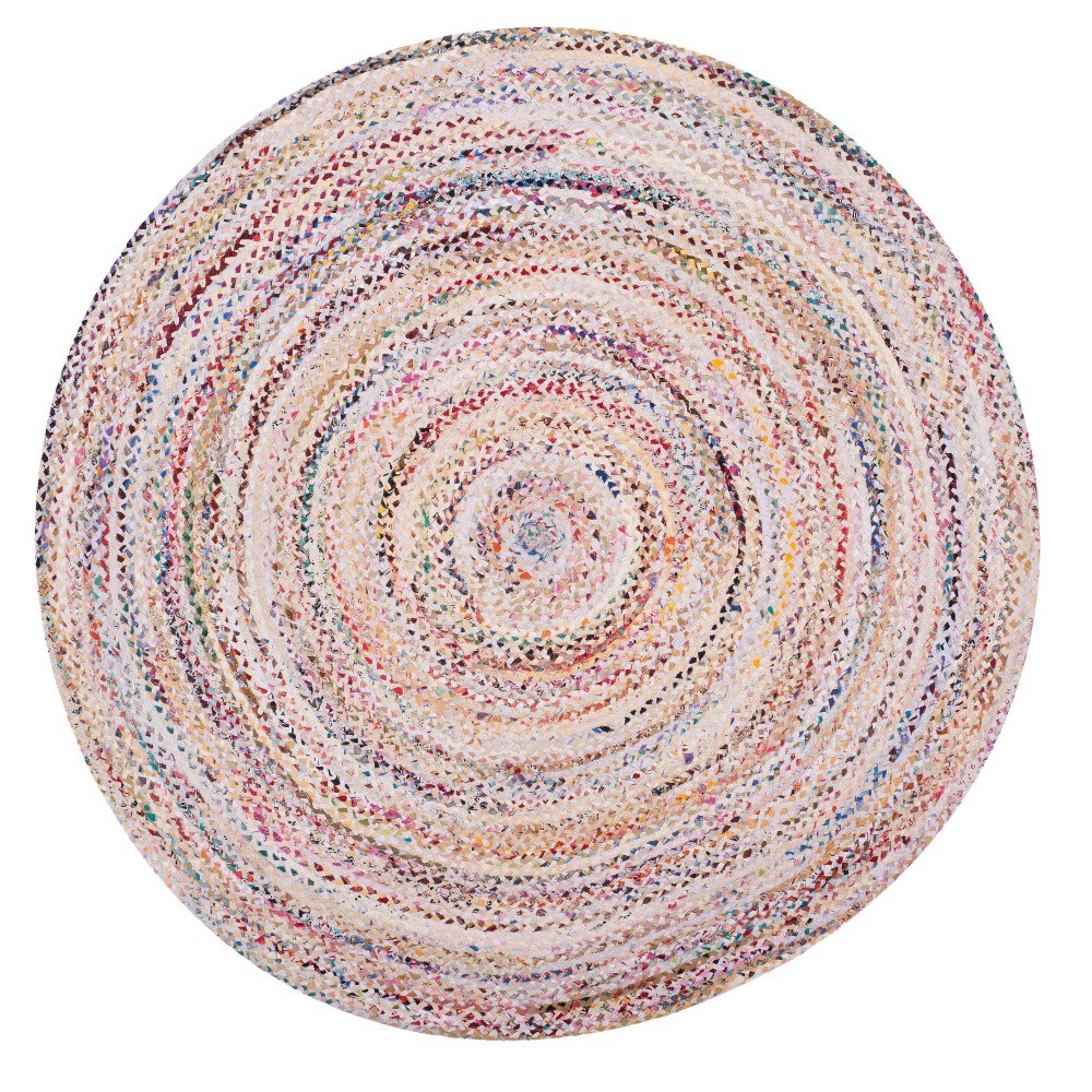 Ivory Swirl Woven Round Accent Rug 4' - Safavieh