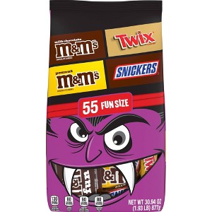 Mars - Snickers Twix M&Ms Halloween Variety Bag Fun Size - 30.94oz/55ct - 1 of 4