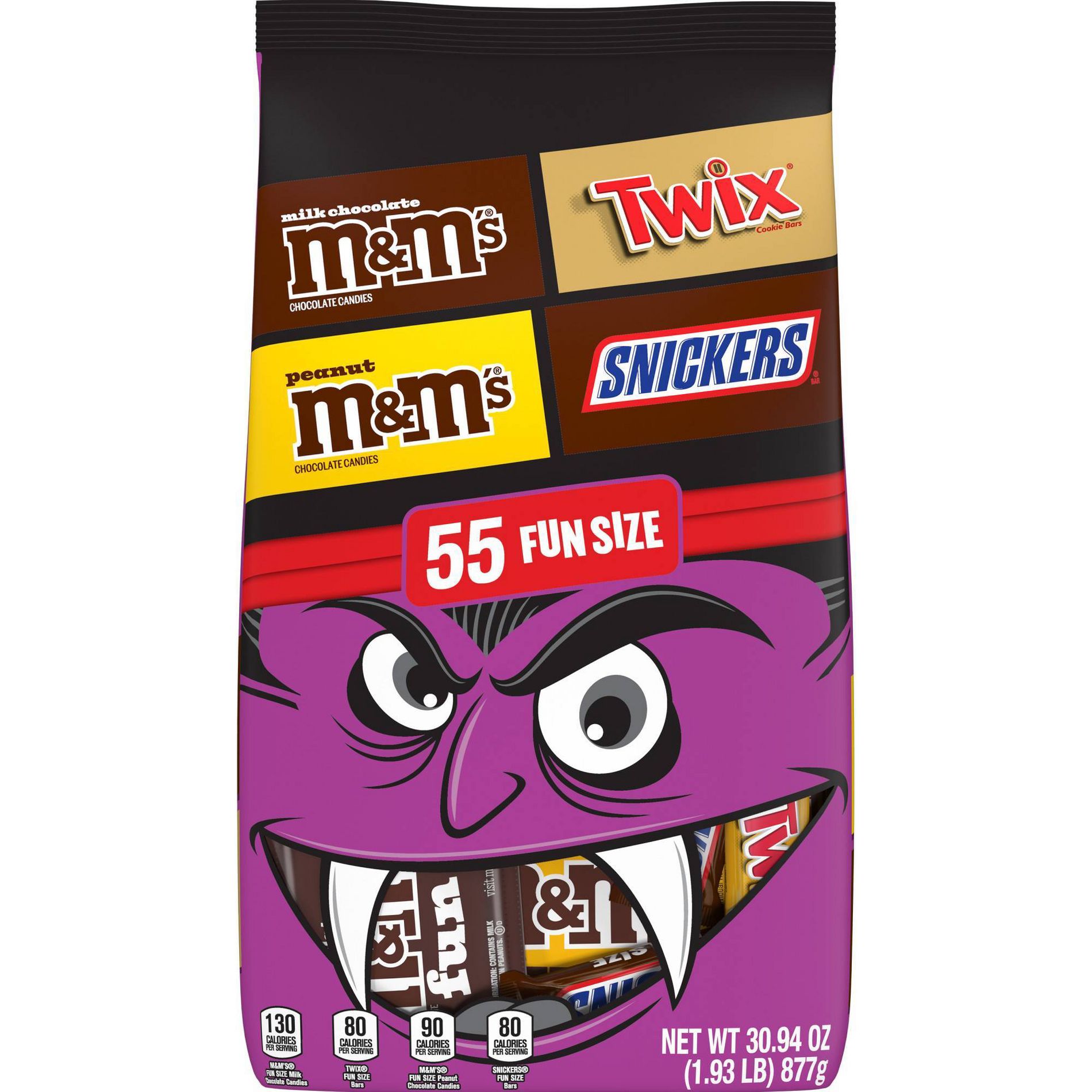 Mars - Snickers Twix M&Ms Halloween Variety Bag Fun Size - 30.94oz/55ct