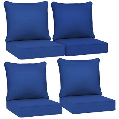 Outsunny Patio Chair Cushions with Seat Cushion & Backrest, Fade Resistant 24" x 24" Seat Replacement Cushion Set