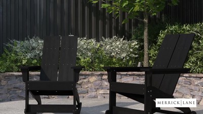 Modern White Polyresin Adirondack Rocking Chair with UV Protection
