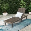 Outdoor Wooden Chaise Lounge Chair - 2 of 4