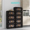KWPZQEB Plastic Tall Storage Cabinet with Movable Wheels, Magnetic Doors, Foldable Plastic Organizers and Storage for Bathroom, Living Room, Black - 4 of 4