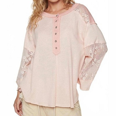 Women's Lace And Cotton Flowy Shirt - POL