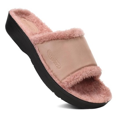 Aerothotic - Aspen Fuzzy Strap Ladies Arch Support Slides