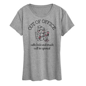 Women's - Instant Message - Out Of Office Short Sleeve Graphic T-Shirt - 1 of 4
