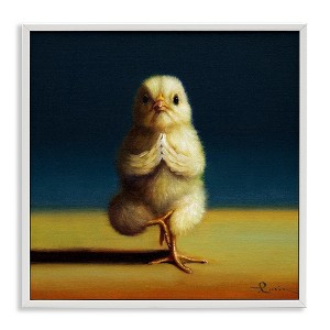 Stupell Industries Yellow Chick Meditating Yoga Pose Animal Fitness Framed Giclee Art - 1 of 4