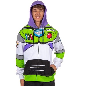 Seven Times Six Disney Pixar Toy Story Men's I Am Buzz Lightyear Costume Adult Zip Hoodie White - 1 of 4