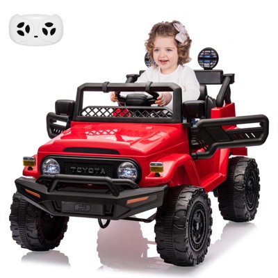 Children's stroller, Toyota licensed truck design, with remote control, 3 speed settings, 66 lbs weight capacity, a perfect holiday gift for kids.