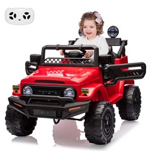 Children's stroller, Toyota licensed truck design, with remote control, 3 speed settings, 66 lbs weight capacity, a perfect holiday gift for kids. - 1 of 4