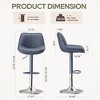 Ora Maison Set of 2 Adjustable Swivel Black Bar Stools 26–34", Faux Leather Counter Chairs with Footrests for Kitchen Island or Home Bar - 3 of 4