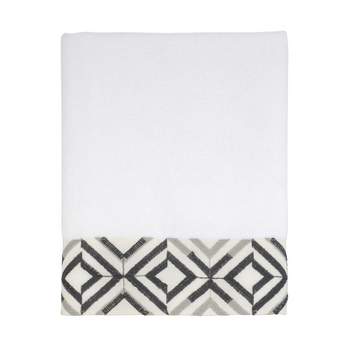 Diamond Border Terry Hand Towel Black/white - Threshold™ : Target