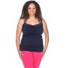 Women's Plus Size Lace Trim Tank Top - One Size Fits Most Plus - White Mark - 2 of 3