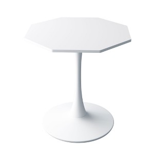 NicBex Contemporary Octagonal Dining Table with MDF Table Top Metal Base White - 1 of 3