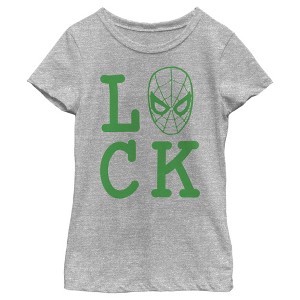 Girl's Marvel Spider-Man St. Patrick's Day Spidey Luck T-Shirt - 1 of 4