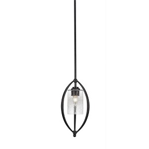 Toltec Lighting Marquise 1 - Light Pendant in  Dark Granite with 4" Clear Bubble Shade - 1 of 1