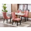 MAYEERTY Modern High-End Tufted Dining Chair - Solid Wood, PU & Velvet Upholstery, Wood Legs, Nailhead Trim, 2-Pcs Set - 4 of 4