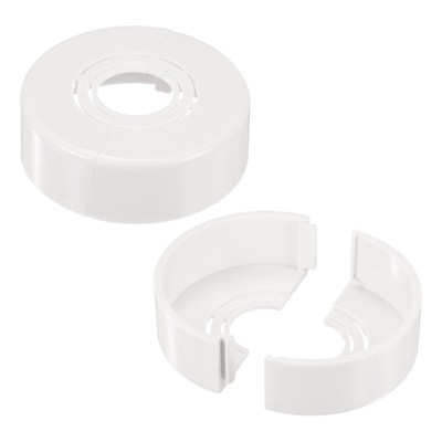 Unique Bargains Wall Split Flange Self-Adhesive Durable Cuttable Hole Design Faucet Escutcheons 2 Packs