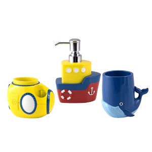 3pc Submarine Kids' Bath Accessories Set - Allure Home Creations - 1 of 4