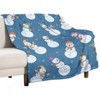 DSANE Christmas Snowman in Hats Blue Christmas Throw Blanket Soft Fleece Christmas Blanket Cozy Flannel Throw for Couch Bed - 3 of 4