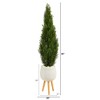 Nearly Natural 5-ft Cedar Artificial Tree in White Planter with Stand (Indoor/Outdoor) - 2 of 4