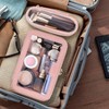 Chic Pink Travel Cosmetic Organizer - Transparent Waterproof Design with Brush Storage - 3 of 4